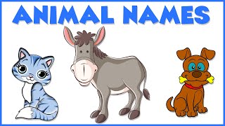 Domestic Animals | Kids Educational Videos | Cartoon Animals Video for Toddlers | Dog | Cow | Pig