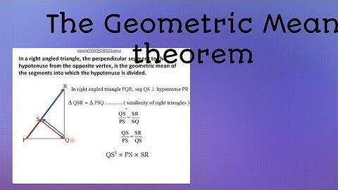 Theorem of Geometric Mean - Class 10