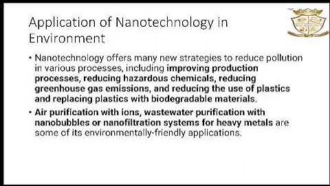 Role of Nanotechnology in Environment Management
