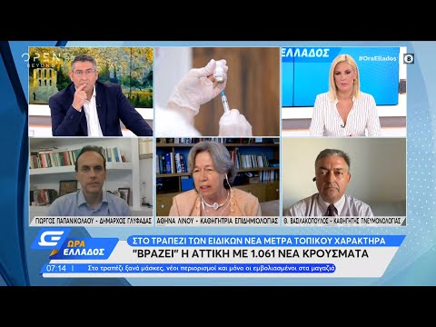 Λινού και Βασιλακόπουλος για τη νέα «έκρηξη» κρουσμάτων | Ώρα Ελλάδος 8/7/2021 | OPEN TV
