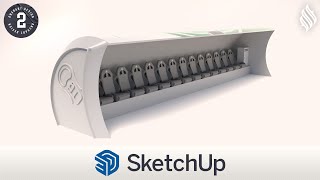 3D Modeling Stadium Bench [SketchUp Tutorial] [Part 2]