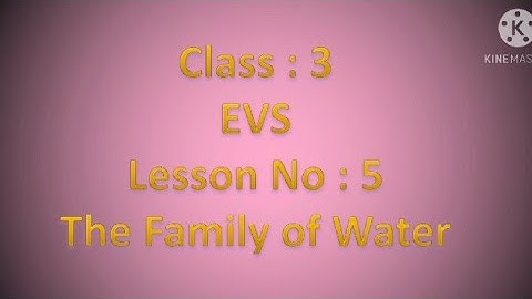 Notes of Lesson no :5 Class : 3, The Family of Water.