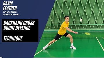 How to play the backhand cross court defense (short) | Coached by Morten Frost | Basic Feather