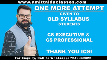 One More Attempt for Old Syllabus CS Students | Thanks ICSI