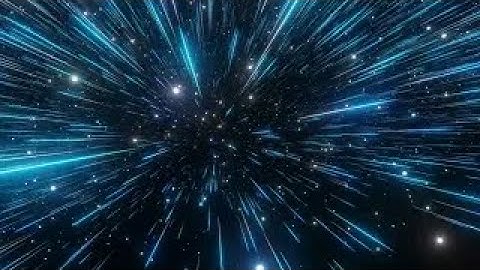 Beautiful Abstract Blue Flying In Space With Speed Of Light Neon Lines 3D Render