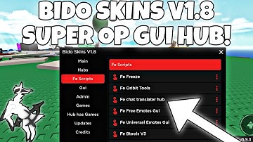 BIDO SKINS V1.8 SUPER OP GUI HUB! | ARCEUS X • DELTA • FLUXUS • HYDROGEN