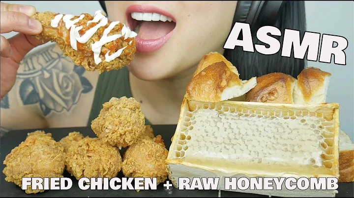 ASMR RAW HONEYCOMB + FRIED CHICKEN (EXTREME EATING SOUNDS) NO TALKING | SAS-ASMR