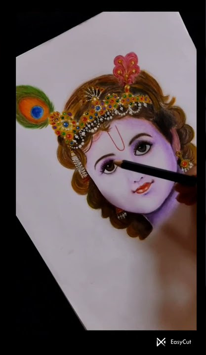 // Little Krishna Drawing // 😍🥰🤎🤍❤🧡💛💚💙💜🖤 #krishna #littlekrishna #shorts #art #artist #artchannel