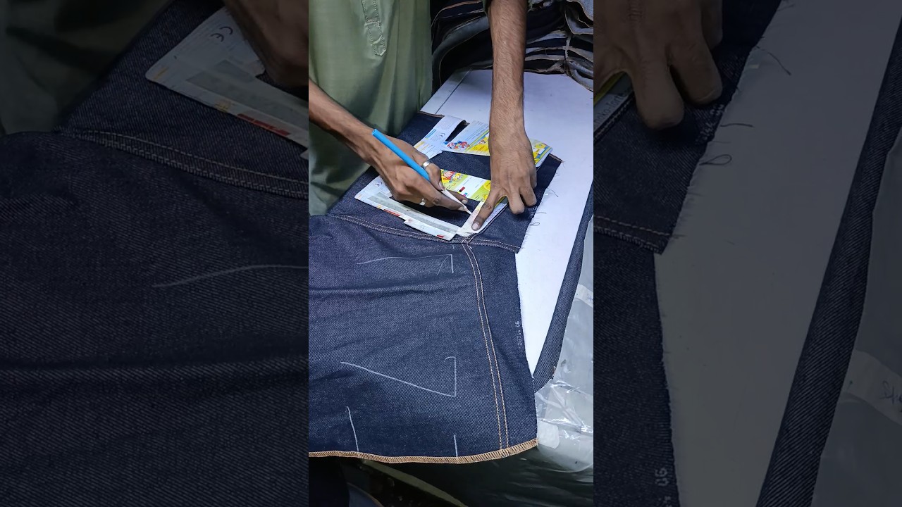 Denim Jeans Back Pocket Marking Tutorial | Jeans Cutting 