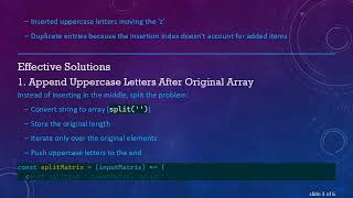 How to Correctly Insert Uppercase Letters into a JavaScript Array After a Specific Element