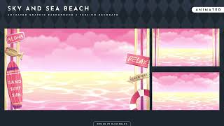 SKY AND SEA BEACH - Animated Background | 3 Version Decorate | Pink