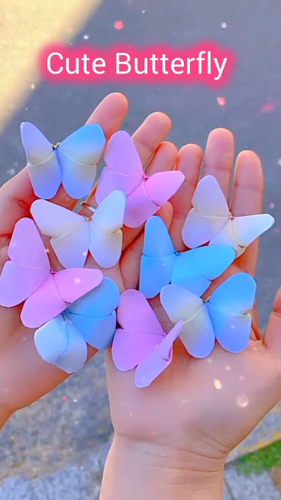 Diy butterfly without glue। #shorts #craft #diy #butterfly #papercraft #youtubeshorts #origami