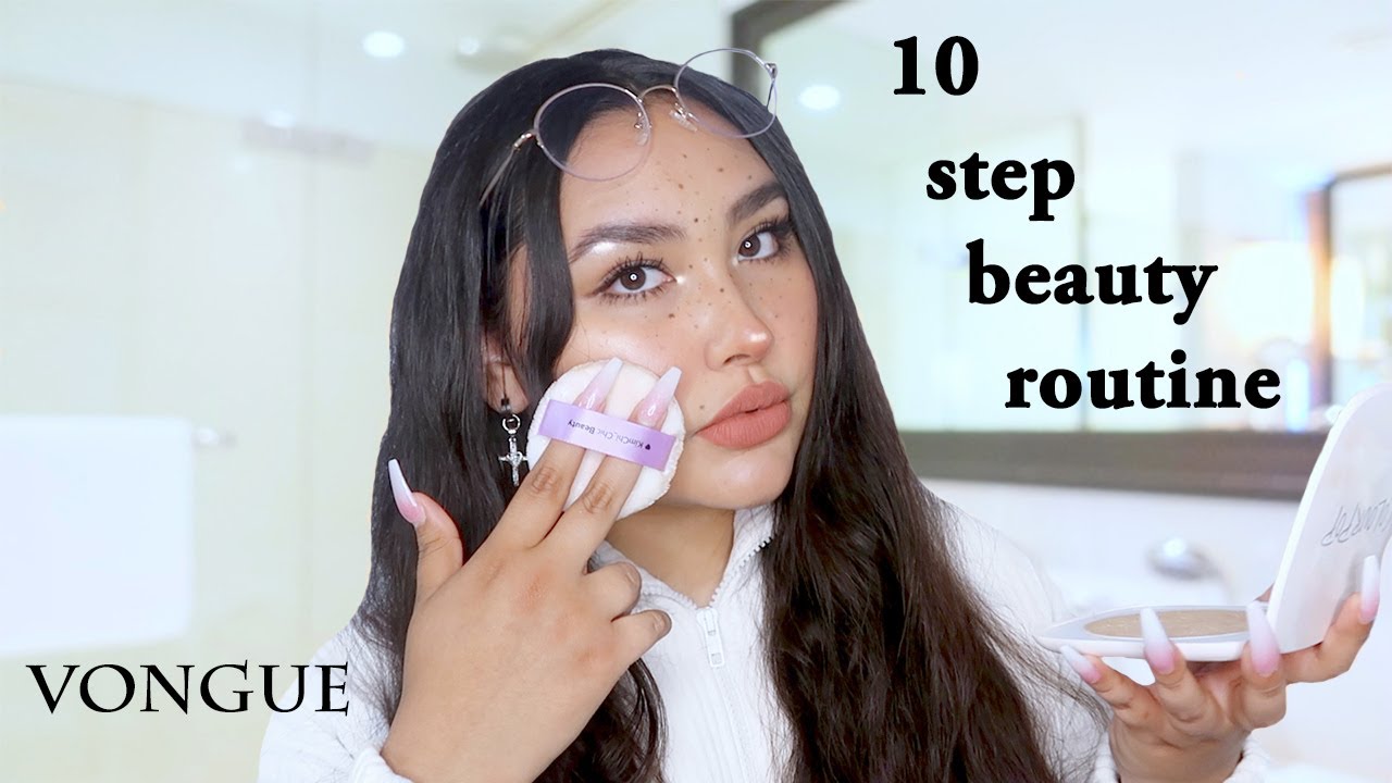 My Ten Step Beauty Routine | Skin Care + Makeup - YouTube