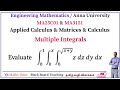 Triple integration Example | MA25C01 Applied Calculus | MA3151 | Tamil Explanation | Problem 4 Tamil