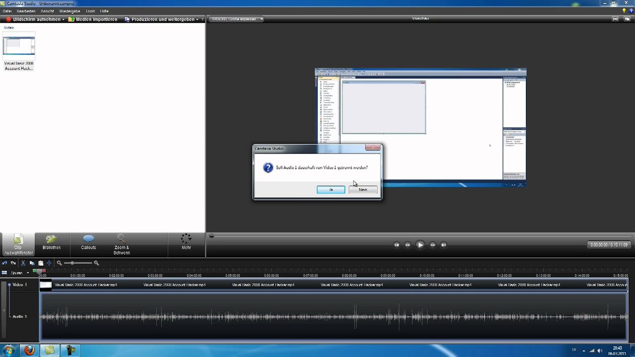 Camtasia Studio 7 Video vom Audio trennen YouTube
