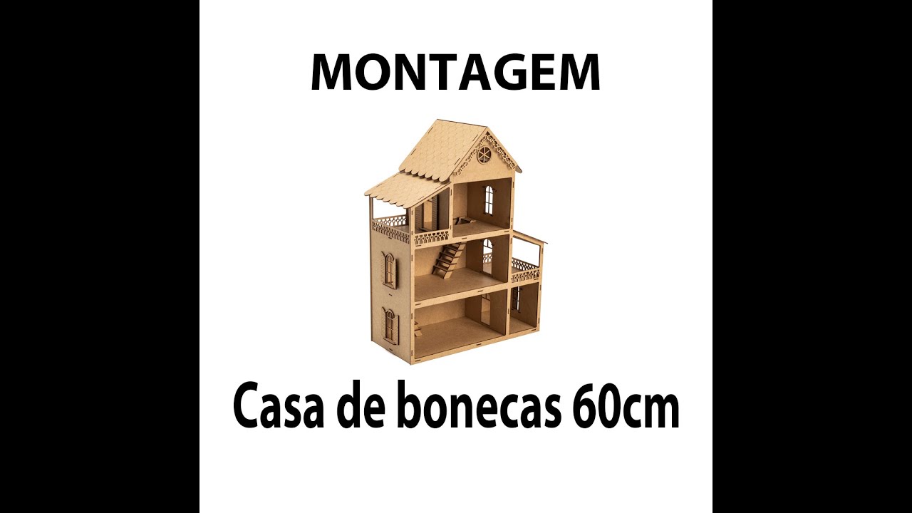 Casinha De Boneca Barbie Mdf Pintada Adesivada + 43 Móveis cru - A