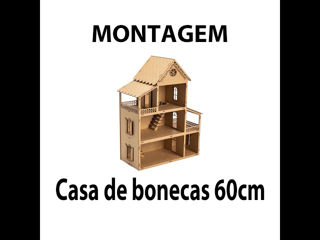 Casa de boneca em MDF casinha 60cm MONTADA