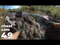 Manual Beaver Dam Removal On Concrete No.49 - With My Wife - Chest Cam