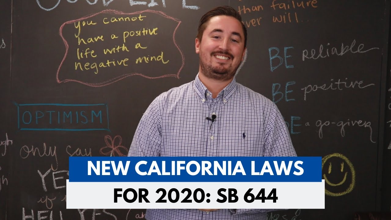New California Laws for 2020: SB 644 - YouTube