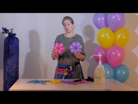 Видео урок как сделать из шаров ромашку