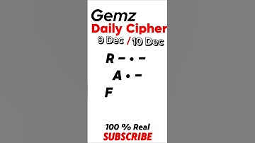 Gemz daily code today 9 Dec | gemz daily cipher codel gemz morse code December 9 #games #code