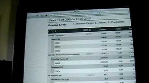 Openbravo ERP, Sales invoice dimensional report on the iPad