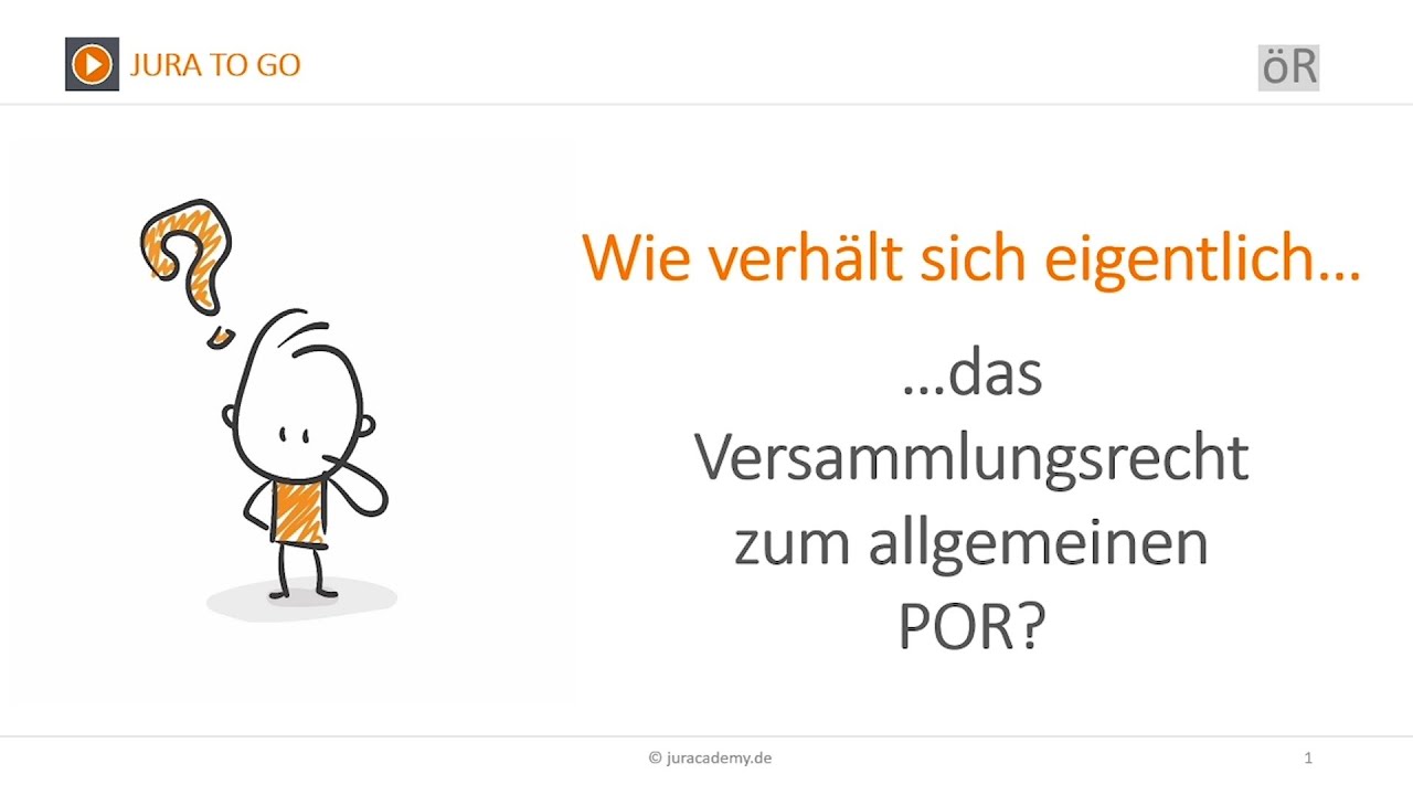 Update Jura2Go - Verhältnis Versammlungsrecht und POR ► juracademy.de
