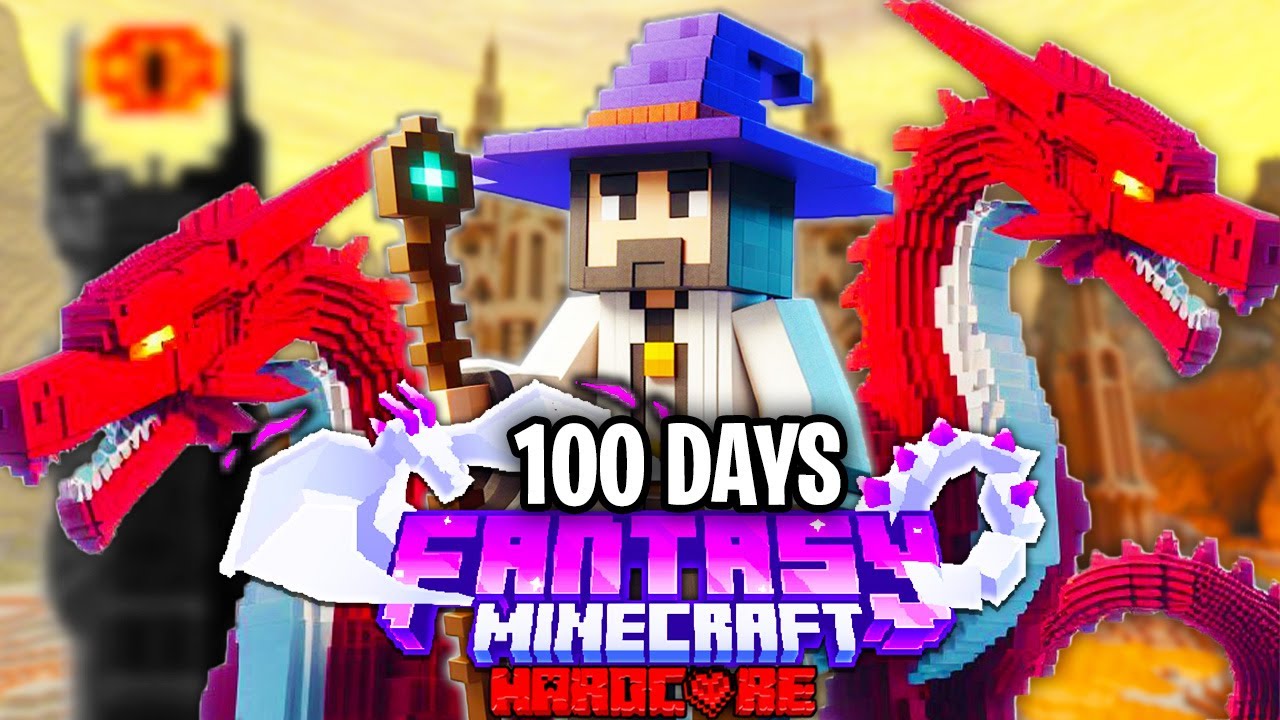 I Survived 100 Days in FANTASY Minecraft Hardcore! - YouTube
