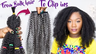 DIY kinky curly CLIPINS with only ONE pack of BULK hair!!!