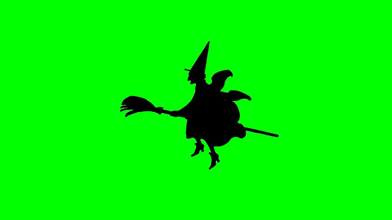 Free Witch on Broom animation greenscreen YouTube