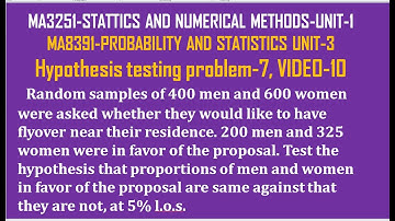 HYPOTHESIS TESTING PROBLEM-7 USING Z TEST VIDEO-10