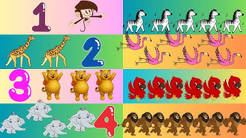Counting Safari Animals 1 to 20 🐘🦒 | Fun Song with Real Animal Sounds for Kid
