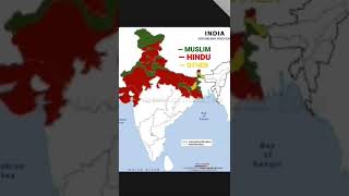 India: Hindu vs Muslim Population Comparison Map #shorts screenshot 1