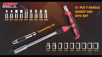 MPT Professional 21 PCS T Handle Socket And Bits Set