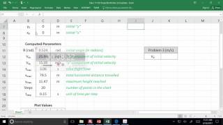 ENGR 111 - Class 11 (14 Feb 2017) Projectile Motion In-Class Exercise with MS Excel