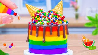 1000+ Mini Cake Making Compilation | Amazing Miniature Rainbow Ice Cream Cones Cake | Mini Cakes
