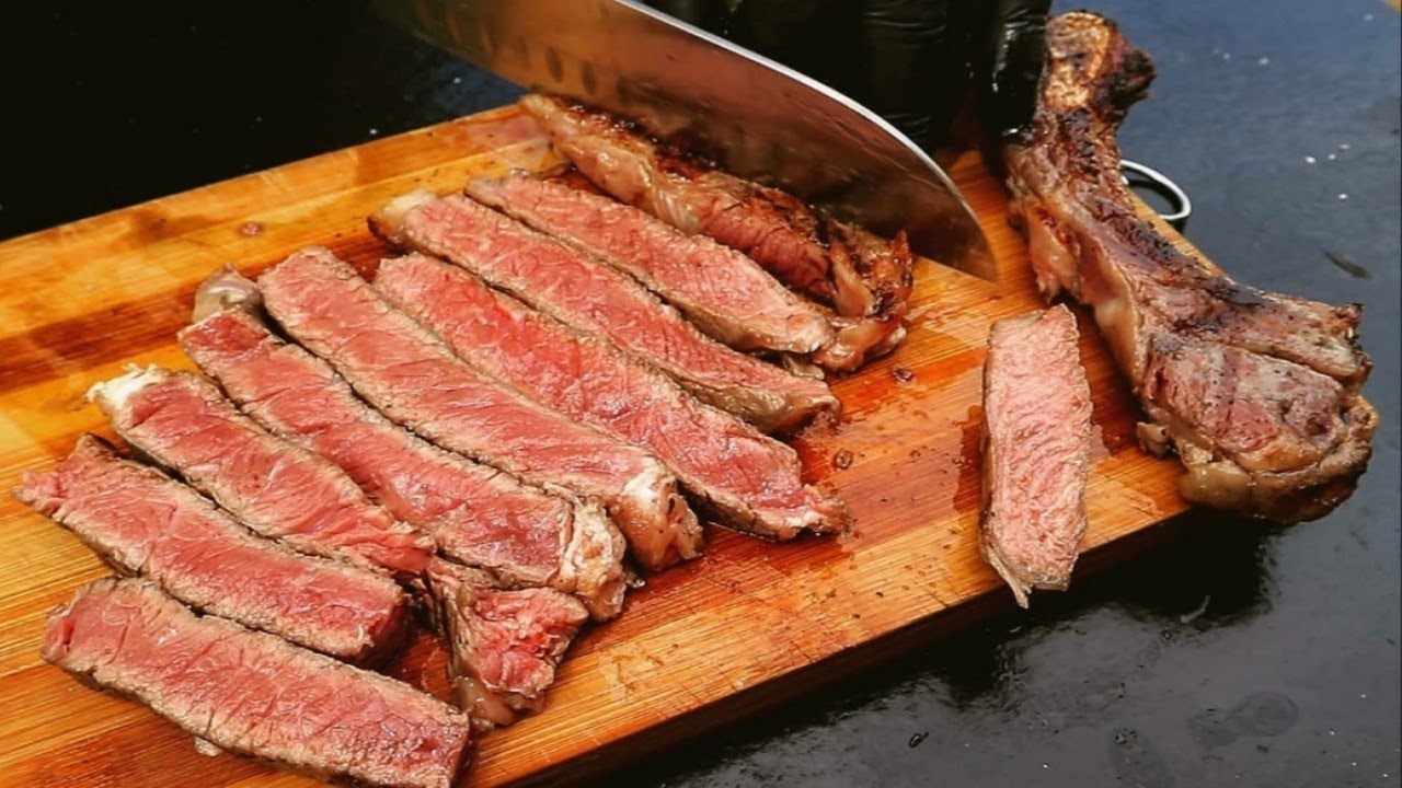 BUTTER BATH FOR STEAK ASMR SOUNDS OUTDOOR COOKING Steak Cooked in