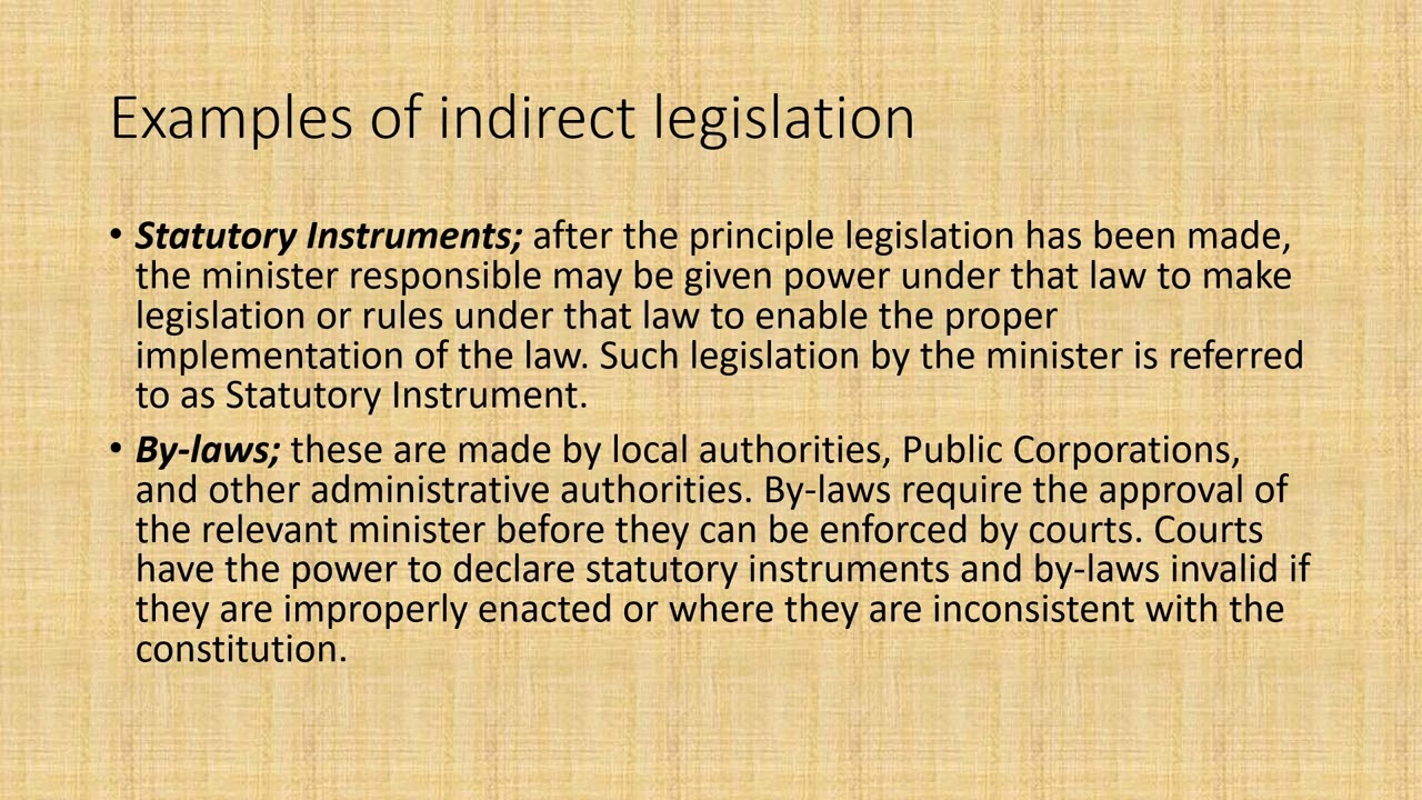 Indirect legislation