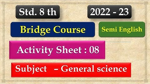 8th Class Science Bridge Course Activity 8 Semi English | Setu abhyaskram 8th class science day 8