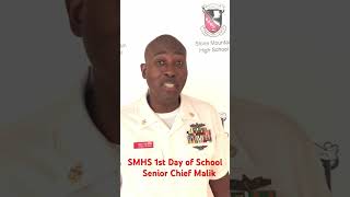 Stone Mountain HS’s Snr Chief Malik says welcome Back Pirates! #smhsnjrotc  #1stdayofschool