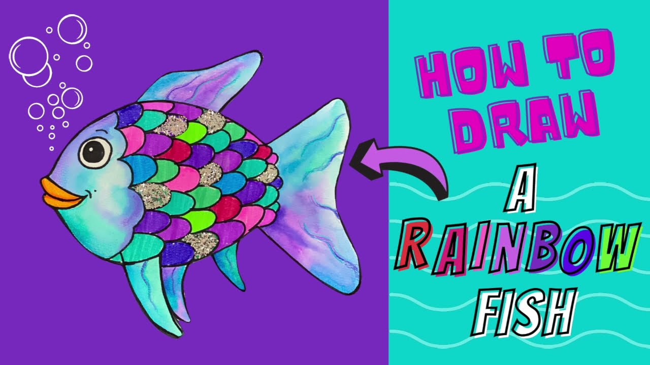 How To Draw Fish Easy, Rainbow Fish Drawing