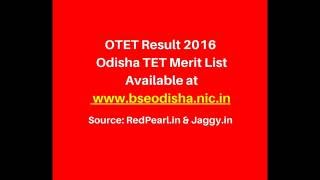 OTET Result 2016 Odisha TET Merit List | OTET Result 2016 | RedPearl