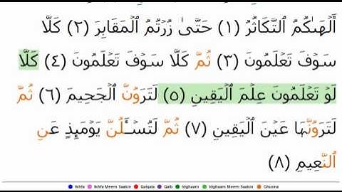 102 Surat At-Takathur (Arabic: سورة التكاثر‎) (Rivalry In World Increase, Competition)