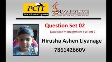 Database Management System Question Set 02 | Java Institute | Hirusha Ashen Liyanage