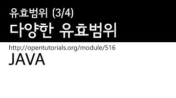 Java - 유효범위 (3/4) : 다양한 유효범위