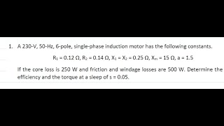 SINGLE PHASE INDUCTION MOTOR SOLVED EXAMPLE 1   Made with Clipchamp