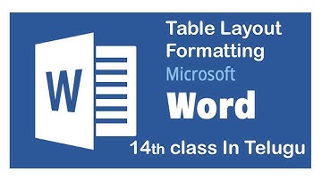 Microsoft Word 2007 formatting Tables-How to Design the Table - MS Word Telugu Tutorial 14