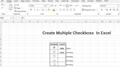 Create Multiple Checkboxes at once in Excel