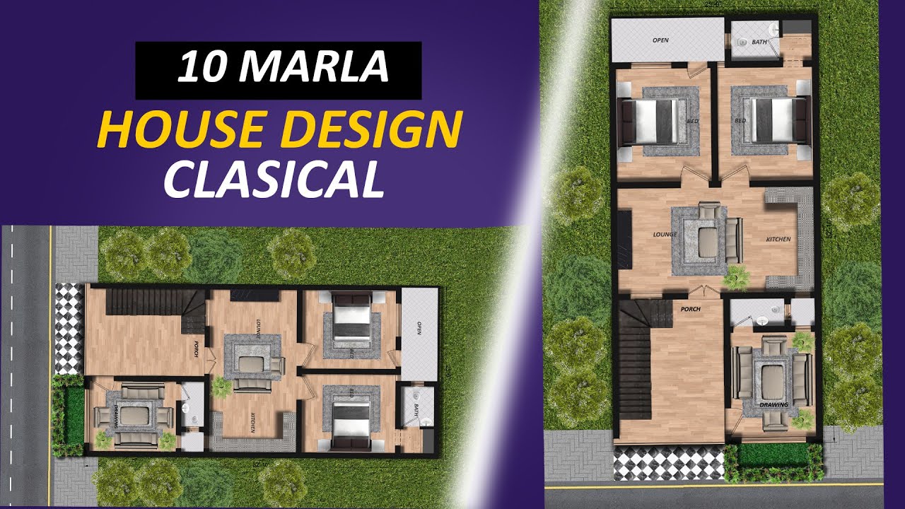 10 marla House map with Details       