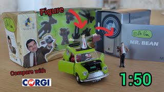 With opening Parts Mr Bean Mini from HK Tiny with Figure. Compare with Corgi #diecasteurope